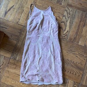 Fashion nova tan lace bodycon dress